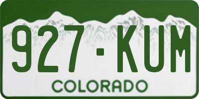 CO license plate 927KUM