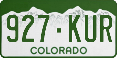 CO license plate 927KUR