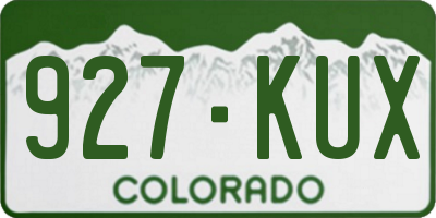 CO license plate 927KUX