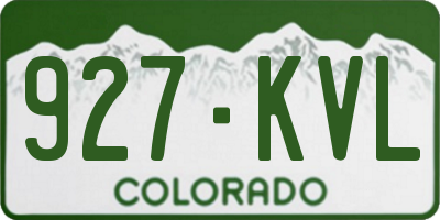 CO license plate 927KVL