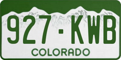 CO license plate 927KWB