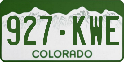 CO license plate 927KWE