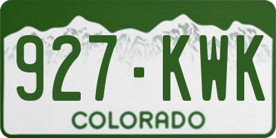 CO license plate 927KWK