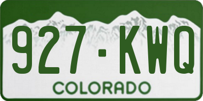 CO license plate 927KWQ