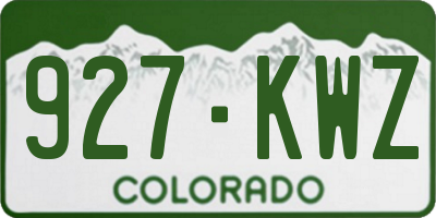 CO license plate 927KWZ