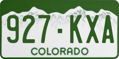 CO license plate 927KXA