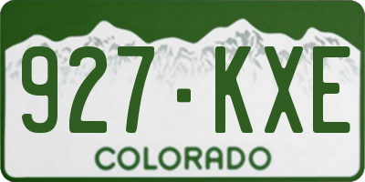 CO license plate 927KXE