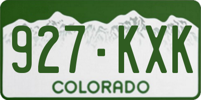CO license plate 927KXK