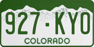 CO license plate 927KYO