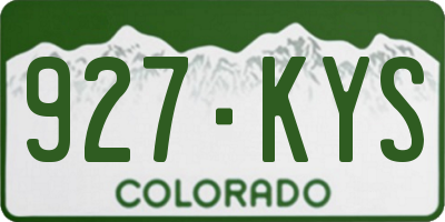 CO license plate 927KYS