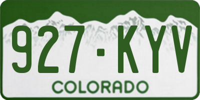 CO license plate 927KYV
