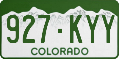 CO license plate 927KYY