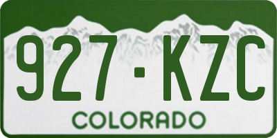 CO license plate 927KZC