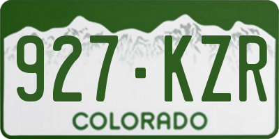 CO license plate 927KZR