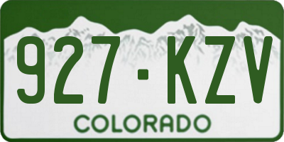 CO license plate 927KZV