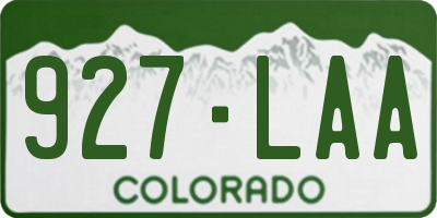 CO license plate 927LAA