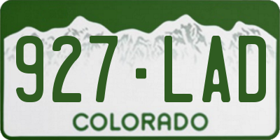 CO license plate 927LAD
