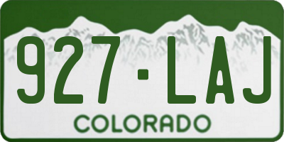 CO license plate 927LAJ