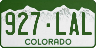 CO license plate 927LAL