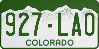 CO license plate 927LAO