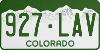 CO license plate 927LAV