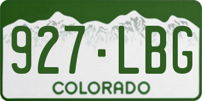 CO license plate 927LBG