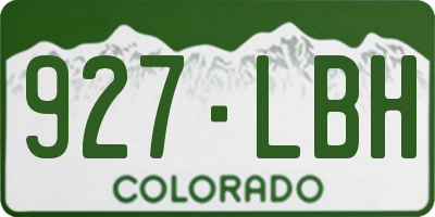 CO license plate 927LBH