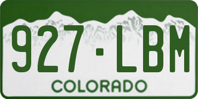 CO license plate 927LBM