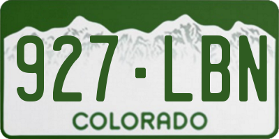 CO license plate 927LBN