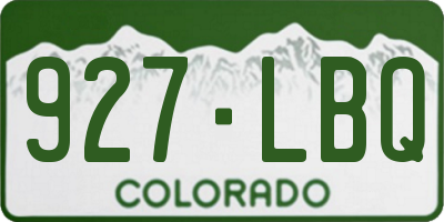 CO license plate 927LBQ