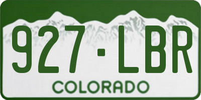 CO license plate 927LBR