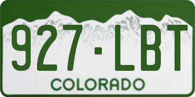 CO license plate 927LBT