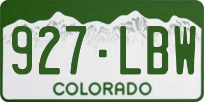 CO license plate 927LBW