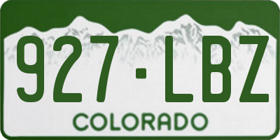 CO license plate 927LBZ