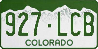 CO license plate 927LCB