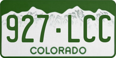 CO license plate 927LCC