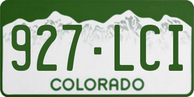 CO license plate 927LCI
