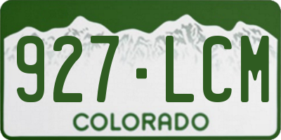 CO license plate 927LCM