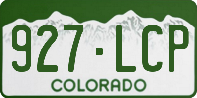 CO license plate 927LCP