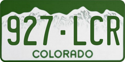 CO license plate 927LCR