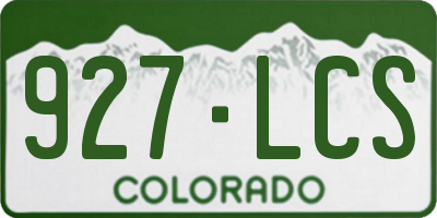 CO license plate 927LCS