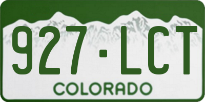 CO license plate 927LCT