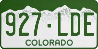 CO license plate 927LDE