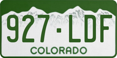 CO license plate 927LDF