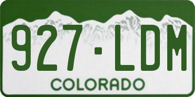 CO license plate 927LDM