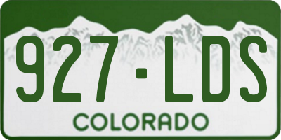 CO license plate 927LDS