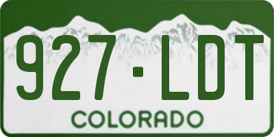 CO license plate 927LDT