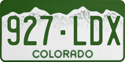 CO license plate 927LDX