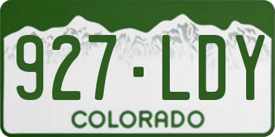 CO license plate 927LDY