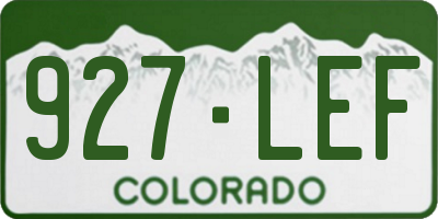 CO license plate 927LEF
